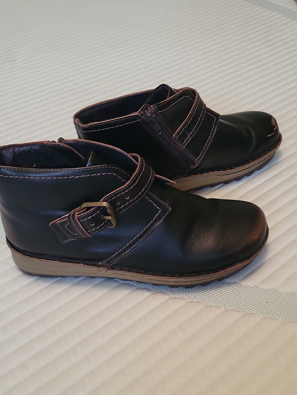 Naot Black Ankle Boots with Buckle Detail